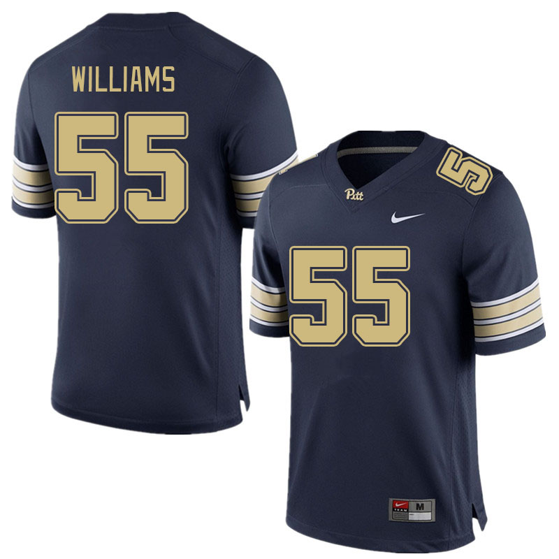 Men #55 BJ Williams Pitt Panthers College Football Jerseys Stitched Sale-Navy